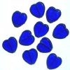 10 15mm Flat Cut Window Heart Beads Sapphire